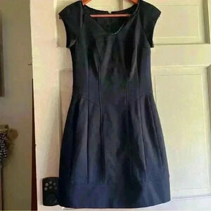 Nanette Lepore Navy Blue Mini Dress - Thick Fabric, Stretch, Heavy Dress